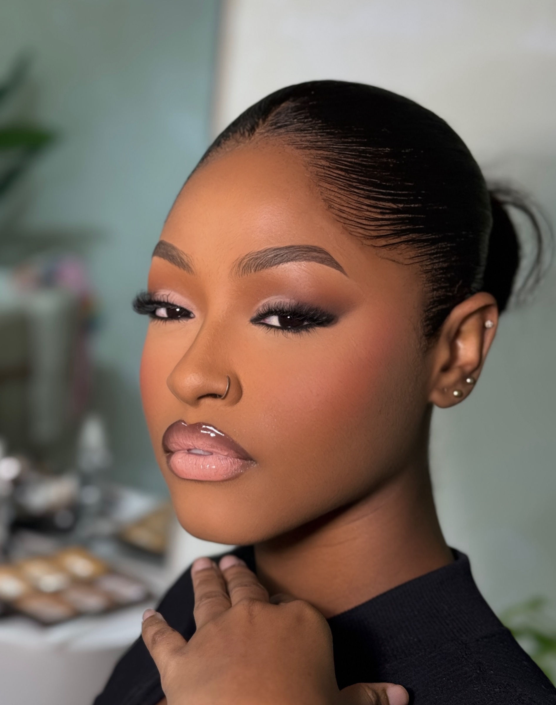 Sculpted Ponytail on a Black Ghanaian woman